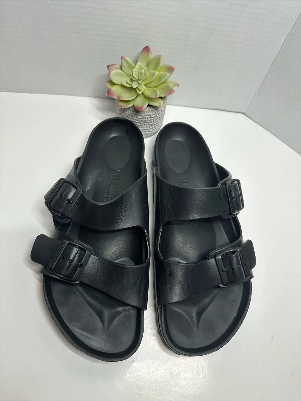 Birkenstock Black Two-Buckle Slide Sandals
